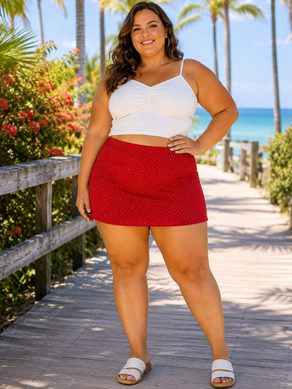 Red Polka Dot mini Skirt